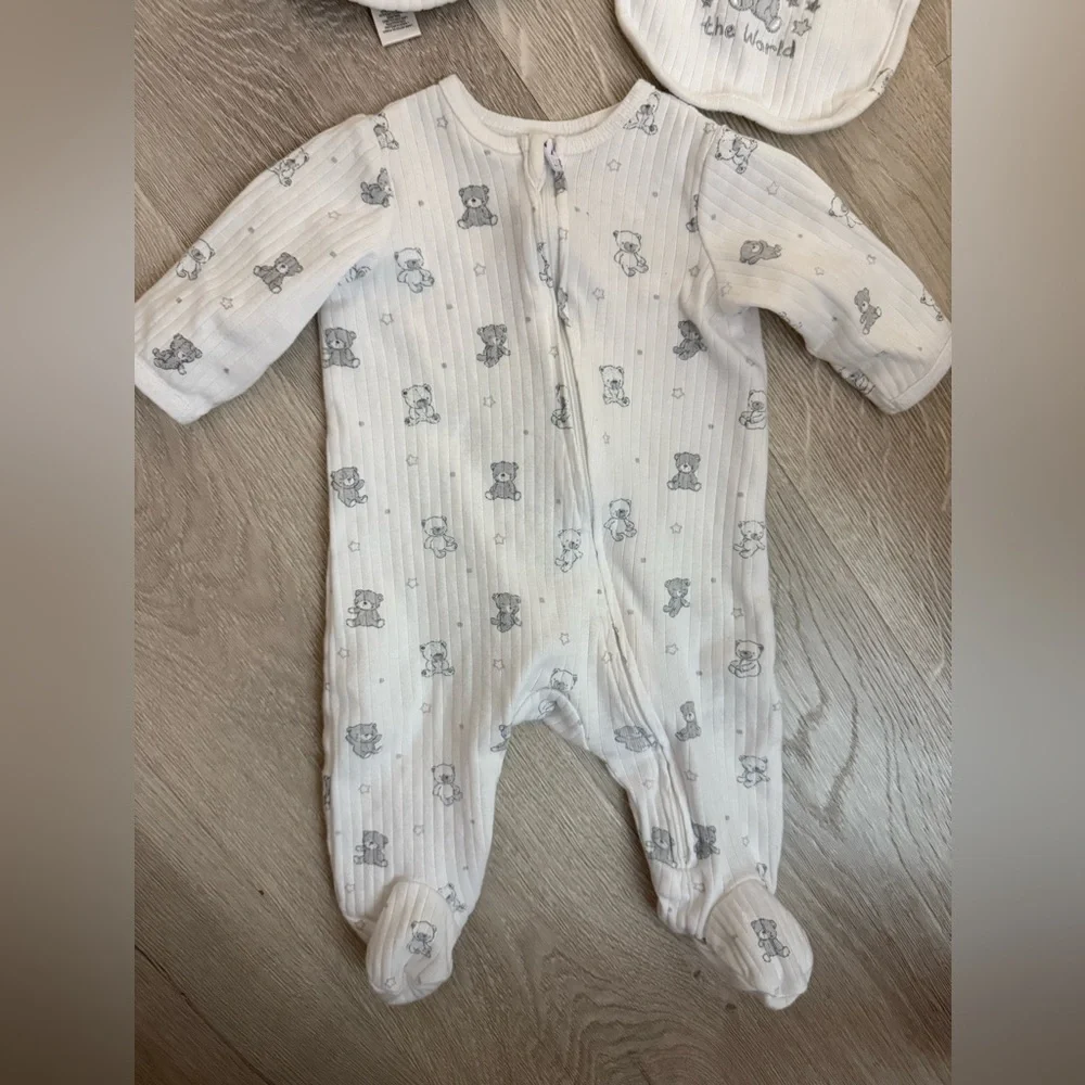 NWOT Little Me Teddy Sleeper Set